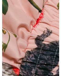 Розовая короткая юбка-солнце с принтом от RED Valentino