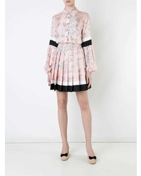 Розовая короткая юбка-солнце с цветочным принтом от Macgraw