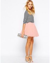 Розовая короткая юбка-солнце от Fashion Union