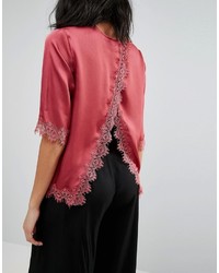 Розовая кружевная блузка от Minimum