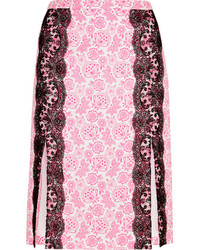 Розовая кружевная юбка-миди от Christopher Kane