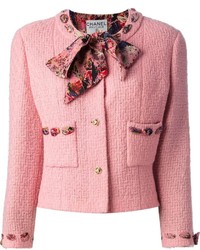 Женская розовая куртка букле от Chanel