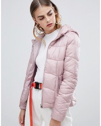 Женская розовая куртка-пуховик от Bershka