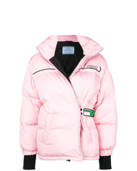 Женская розовая куртка-пуховик от Prada