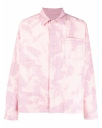 Мужская розовая куртка-рубашка с принтом тай-дай от ERL