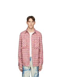 Мужская розовая куртка-рубашка с принтом от Faith Connexion