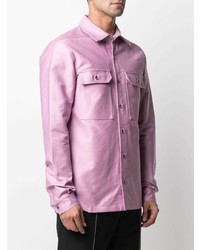 Мужская розовая куртка-рубашка от Rick Owens