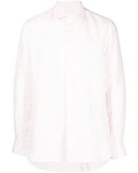 Мужская розовая льняная рубашка с длинным рукавом от 120% Lino