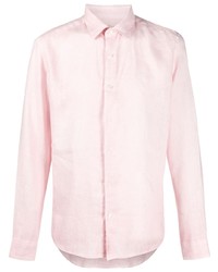Мужская розовая льняная рубашка с длинным рукавом от Altea