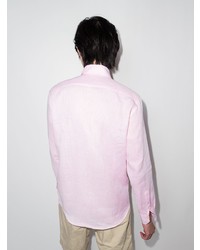 Мужская розовая льняная рубашка с длинным рукавом от Frescobol Carioca