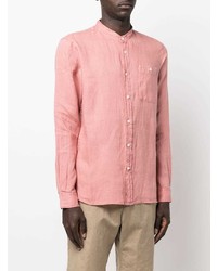 Мужская розовая льняная рубашка с длинным рукавом от Woolrich