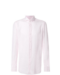 Мужская розовая льняная рубашка с длинным рукавом от Borrelli