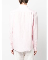 Мужская розовая льняная рубашка с длинным рукавом от Vilebrequin