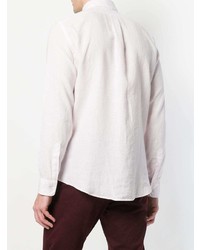 Мужская розовая льняная рубашка с длинным рукавом от Aspesi