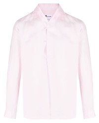 Мужская розовая льняная рубашка с длинным рукавом от Doppiaa