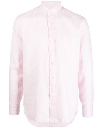 Мужская розовая льняная рубашка с длинным рукавом от Doppiaa