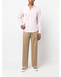 Мужская розовая льняная рубашка с длинным рукавом от Scotch & Soda