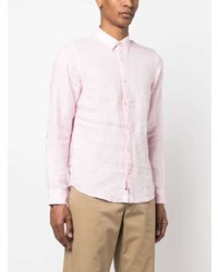 Мужская розовая льняная рубашка с длинным рукавом от Scotch & Soda