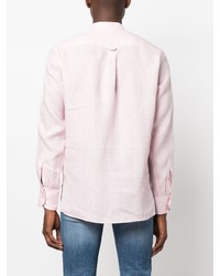 Мужская розовая льняная рубашка с длинным рукавом от PT TORINO
