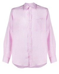 Мужская розовая льняная рубашка с длинным рукавом от Missoni