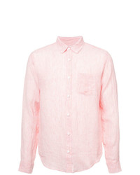 Мужская розовая льняная рубашка с длинным рукавом от Onia