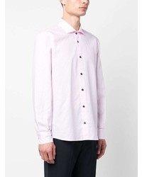 Мужская розовая льняная рубашка с длинным рукавом от Peserico