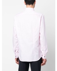 Мужская розовая льняная рубашка с длинным рукавом от Peserico