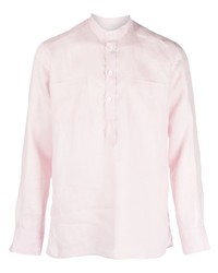 Мужская розовая льняная рубашка с длинным рукавом от PT TORINO