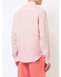 Мужская розовая льняная рубашка с длинным рукавом от Onia