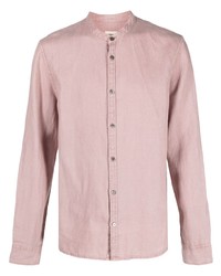 Мужская розовая льняная рубашка с длинным рукавом от Zadig & Voltaire