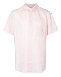 Мужская розовая льняная рубашка с коротким рукавом от OSKLEN