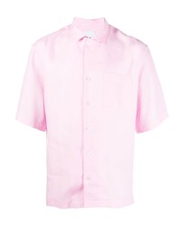 Мужская розовая льняная рубашка с коротким рукавом от PT TORINO
