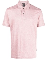 Мужская розовая льняная футболка-поло от BOSS