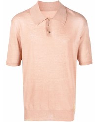 Мужская розовая льняная футболка-поло от Maison Margiela