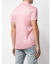 Мужская розовая льняная футболка-поло от Orlebar Brown