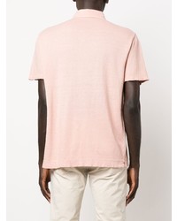 Мужская розовая льняная футболка-поло от Boglioli