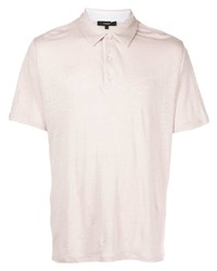 Мужская розовая льняная футболка-поло от Vince