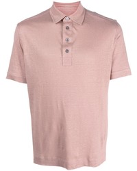 Мужская розовая льняная футболка-поло от Zegna