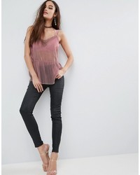 Женская розовая майка в сеточку от Asos