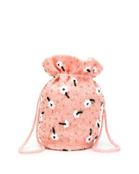 Розовая меховая сумка через плечо от Ganni