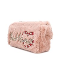 Розовая меховая сумка через плечо от Dolce & Gabbana