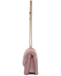 Розовая меховая сумка через плечо от Valentino