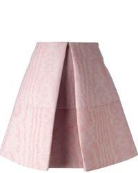 Розовая мини-юбка со складками