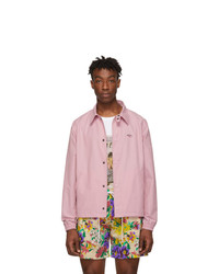 Розовая нейлоновая куртка-рубашка