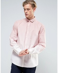 Розовая омбре рубашка с длинным рукавом
