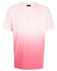 Мужская розовая омбре футболка с круглым вырезом от PS Paul Smith