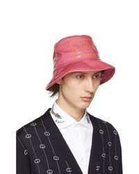 Мужская розовая панама с принтом от Gucci