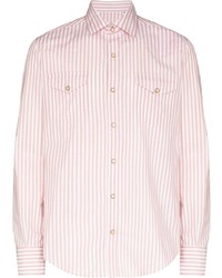 Мужская розовая рубашка с длинным рукавом в вертикальную полоску от Eleventy