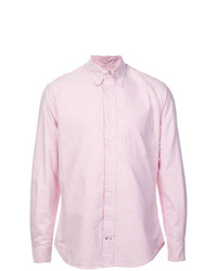 Мужская розовая рубашка с длинным рукавом в вертикальную полоску от Gitman Vintage