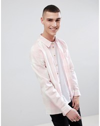 Мужская розовая рубашка с длинным рукавом в клетку от Another Influence